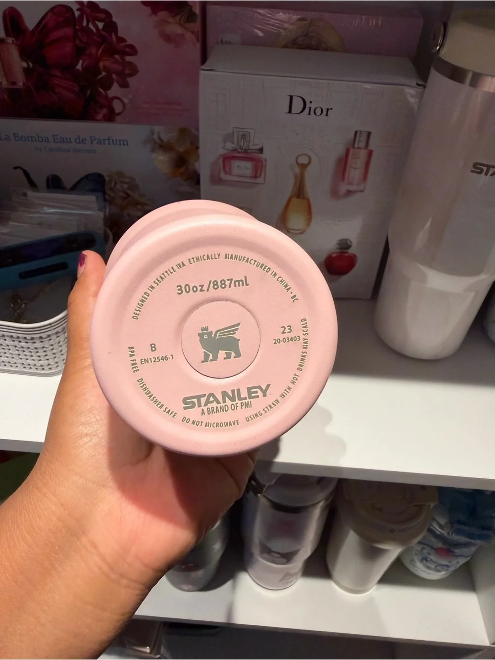 Stanley Pink Floral-Heart Travel Tumbler